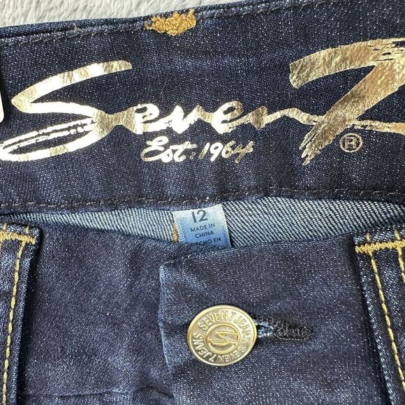 seven 7 tummyless highrise skinny jeans 12 Blue Stretch Denim - Picture 10 of 14